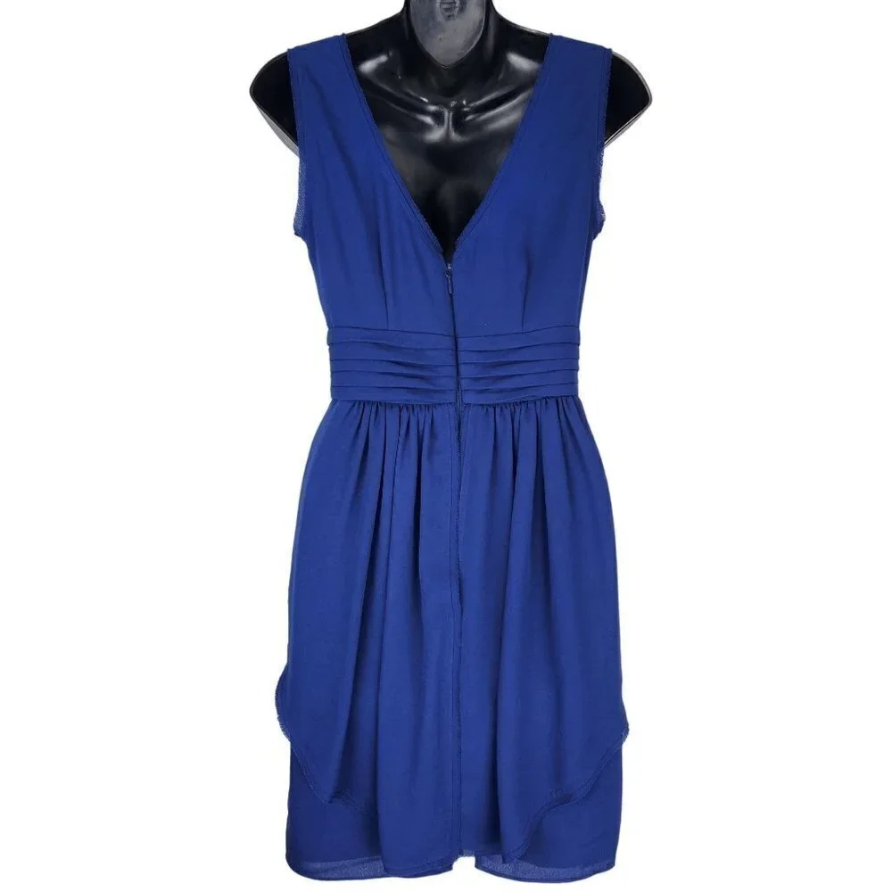 BCBGMaxAzria‎ Rhea Sleeveless Peplum Sheath Dress 0 Blue Depth Party Event